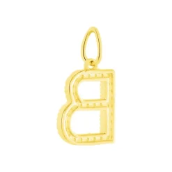 Pendentif Lettre B Or Jaune Oxyde