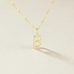 Pendentif Lettre B Or Jaune Oxyde