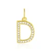 Pendentif Lettre D Or Jaune Oxyde
