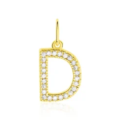 Pendentif Lettre D Or Jaune Oxyde
