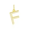 Pendentif Lettre F Or Jaune Oxyde