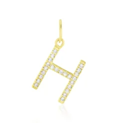Pendentif Lettre H Or Jaune Oxyde