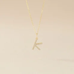 Pendentif Lettre K Or Jaune Oxyde