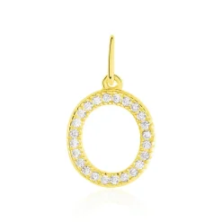 Pendentif Lettre O Or Jaune Oxyde