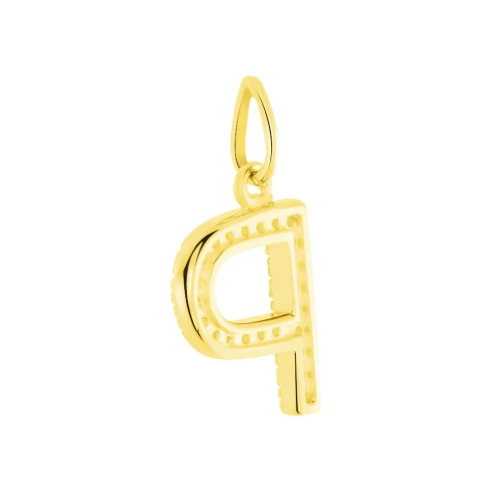 Pendentif Lettre P Or Jaune Oxyde