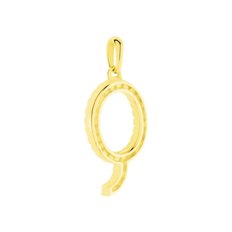 Pendentif Lettre Q Or Jaune Oxyde