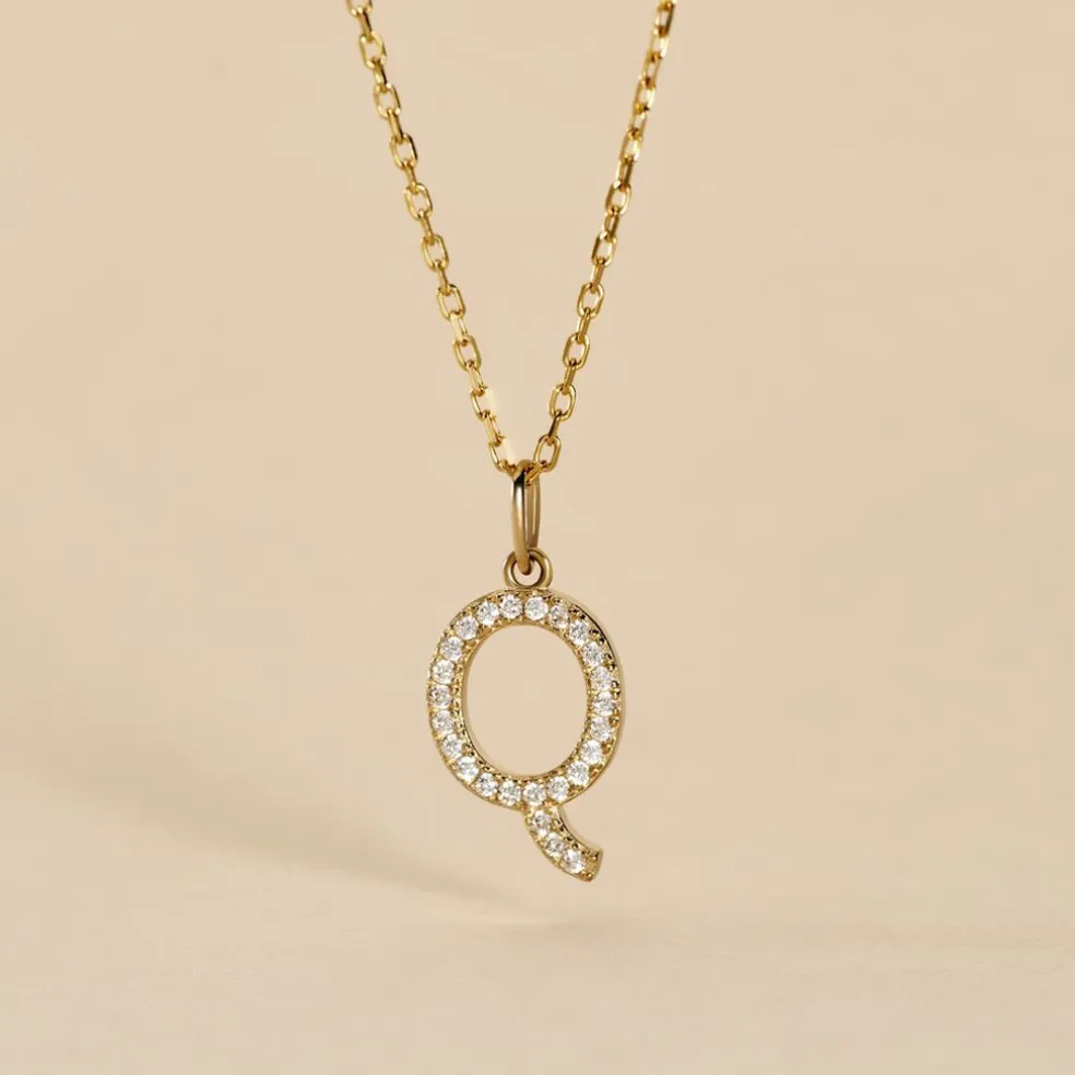 Pendentif Lettre Q Or Jaune Oxyde