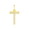 Pendentif Lettre T Or Jaune Oxyde