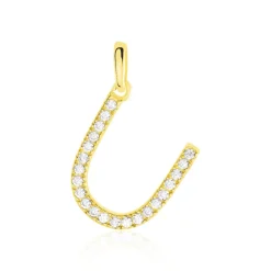 Pendentif Lettre U Or Jaune Oxyde