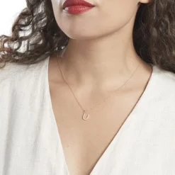 Pendentif Lettre U Or Jaune Oxyde