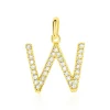 Pendentif Lettre W Or Jaune Oxyde