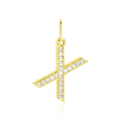 Pendentif Lettre X Or Jaune Oxyde