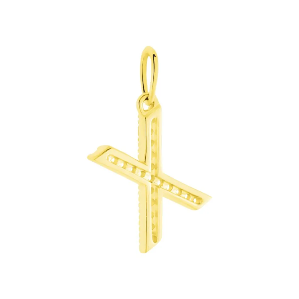 Pendentif Lettre X Or Jaune Oxyde