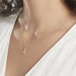 Pendentif Lettre X Or Jaune Oxyde