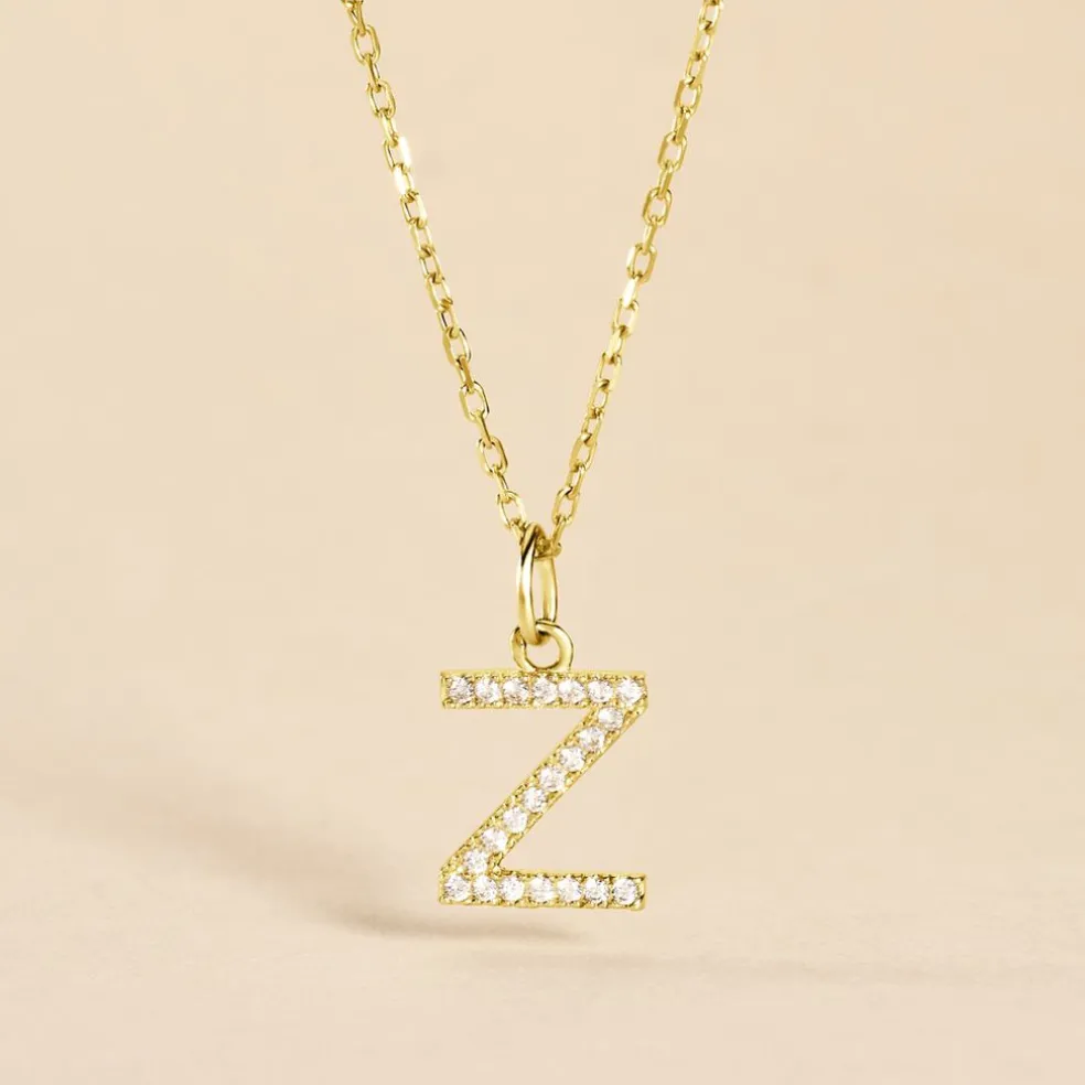 Pendentif Lettre Z Or Jaune Oxyde