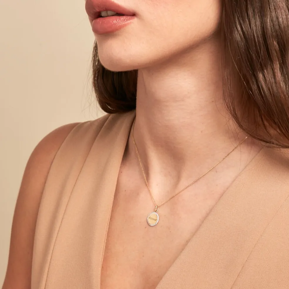 Pendentif Levon Or Jaune Oxyde De Zirconium