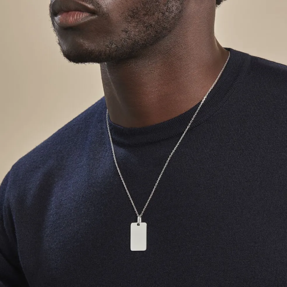 Pendentif Leyel Argent Blanc