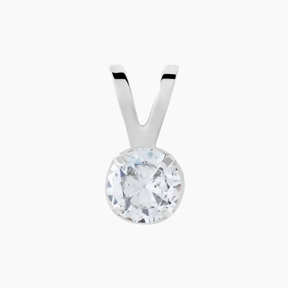 Pendentif Mabila Or Blanc Oxyde De Zirconium