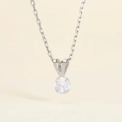 Pendentif Mabila Or Blanc Oxyde De Zirconium