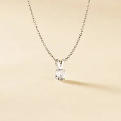 Pendentif Mabila Or Blanc Oxyde De Zirconium