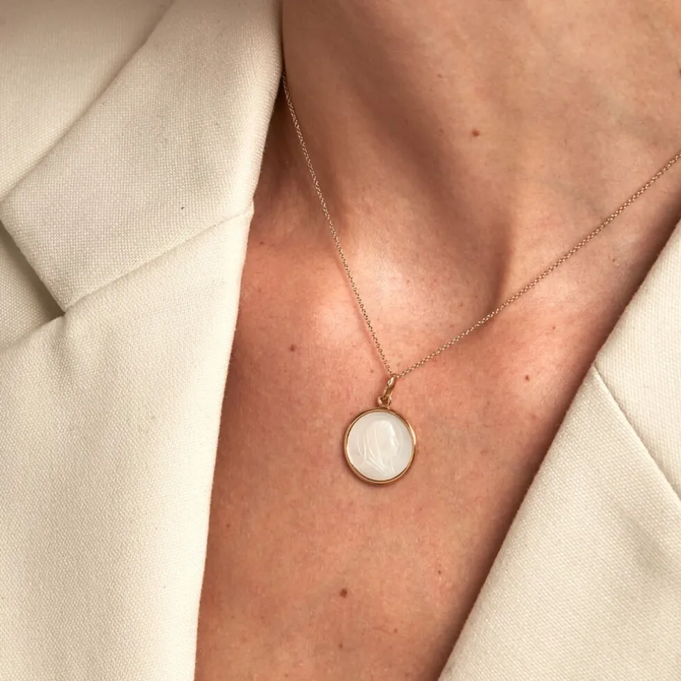 Pendentif Marie Or Jaune Nacre