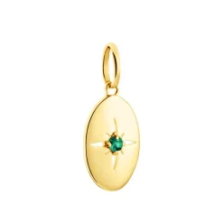 Pendentif Melchior Or Jaune Emeraude