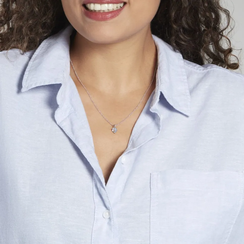 Pendentif Miyah Or Blanc Topaze