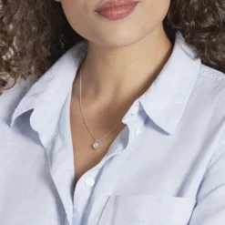 Pendentif Miyah Or Blanc Topaze