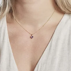 Pendentif Miyah Or Jaune Amethyste