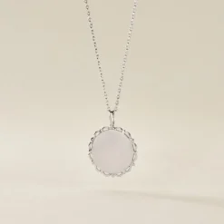 Pendentif Molya Argent Blanc