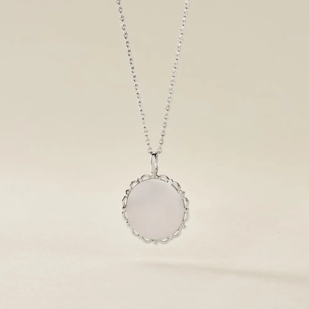 Pendentif Molya Argent Blanc