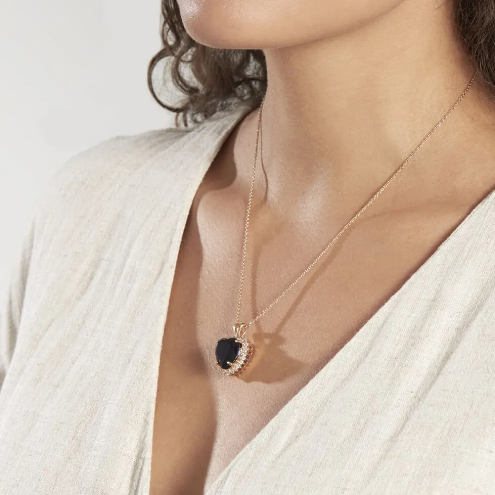 Pendentif Nelsa Plaqué Or Jaune Oxyde De Zirconium