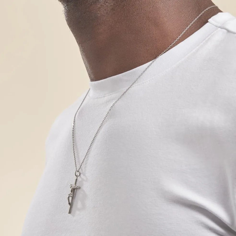 Pendentif Nessahae Argent Blanc