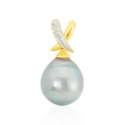Pendentif Nilma Or Jaune Perle De Culture De Tahiti Et Diamant