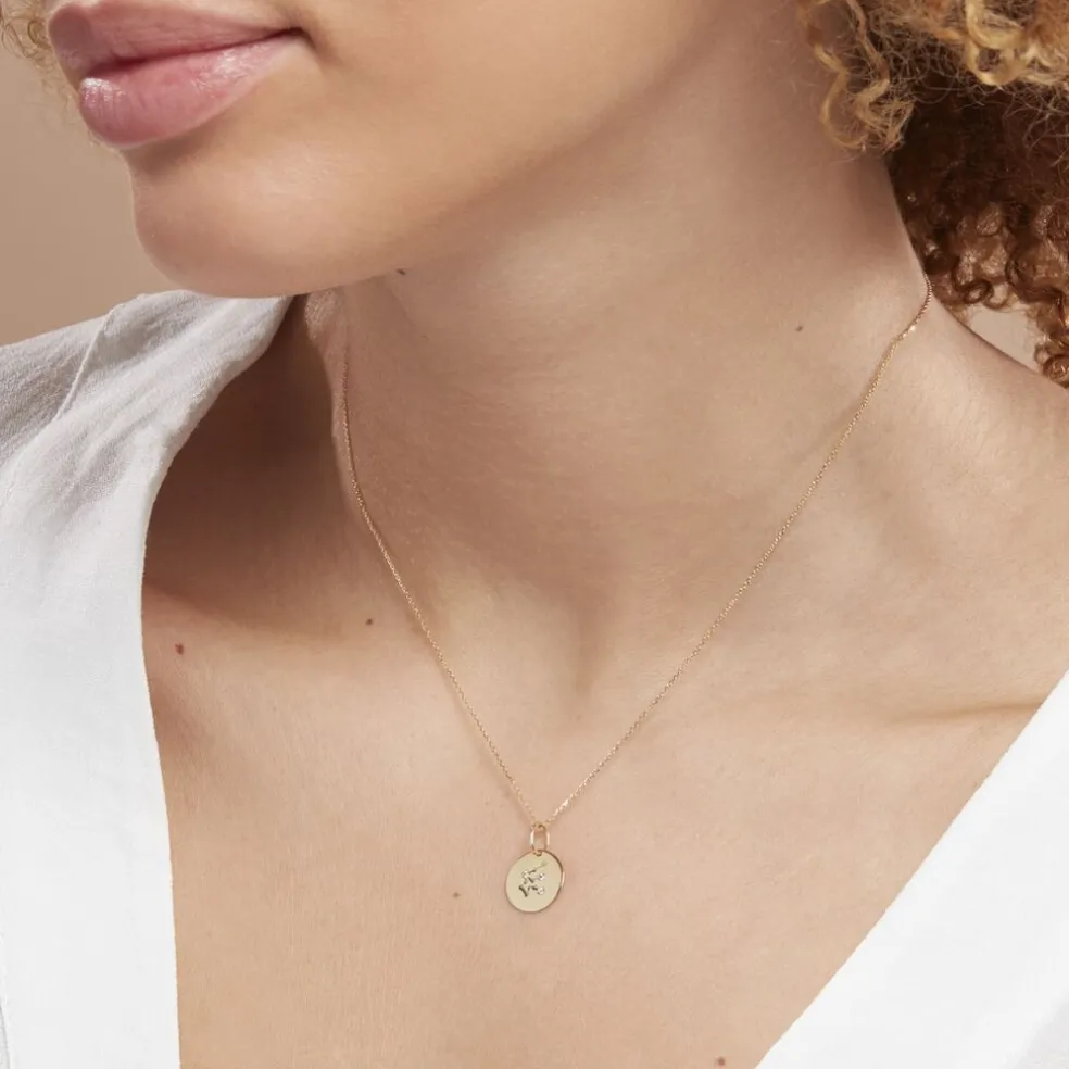 Pendentif Or Jaune Astraea Oxyde De Zirconium