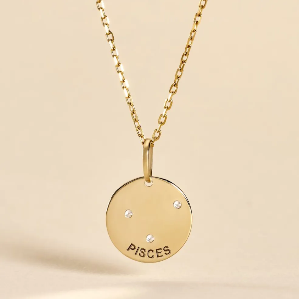 Pendentif Or Jaune Astraea Oxyde De Zirconium