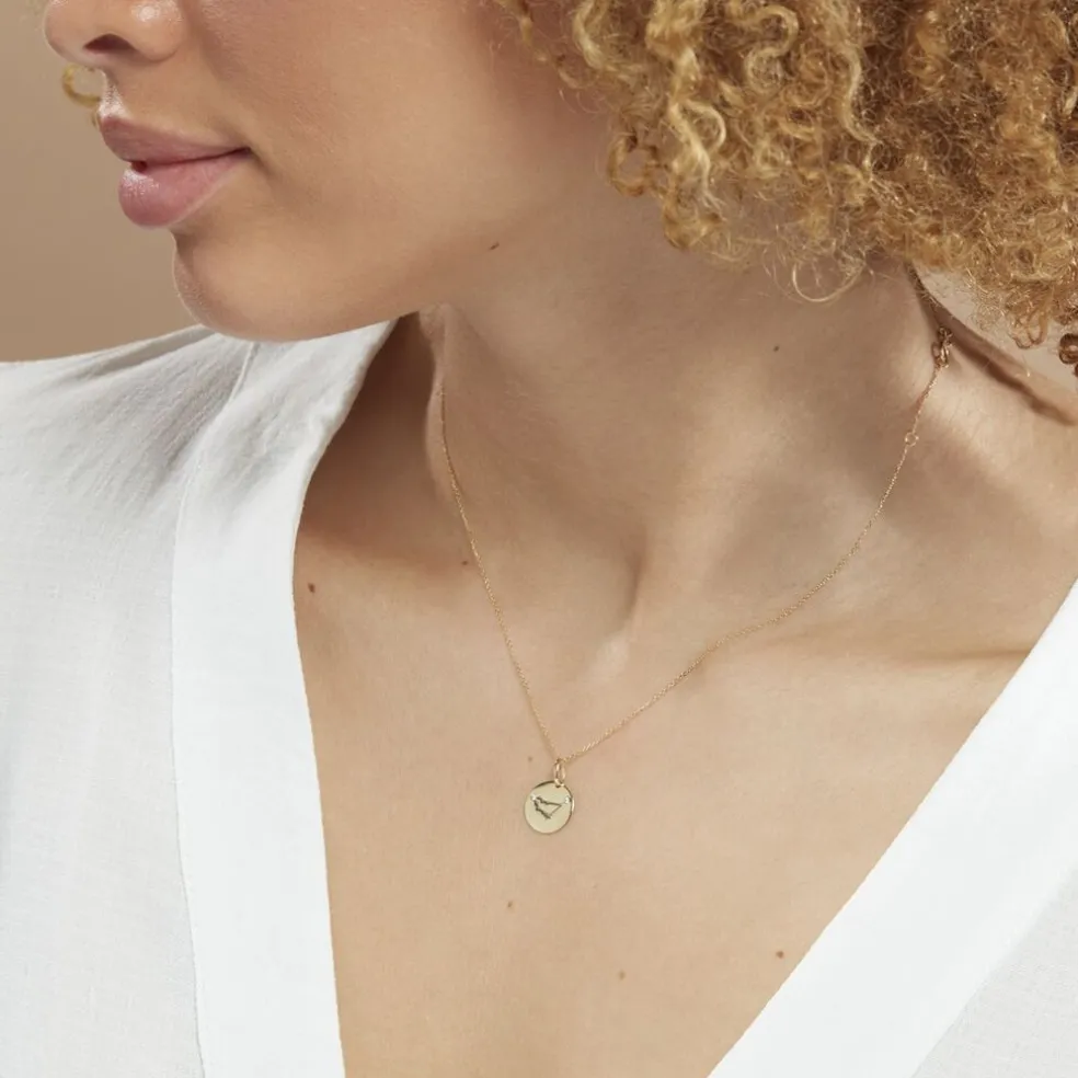 Pendentif Or Jaune Astraea Oxyde De Zirconium