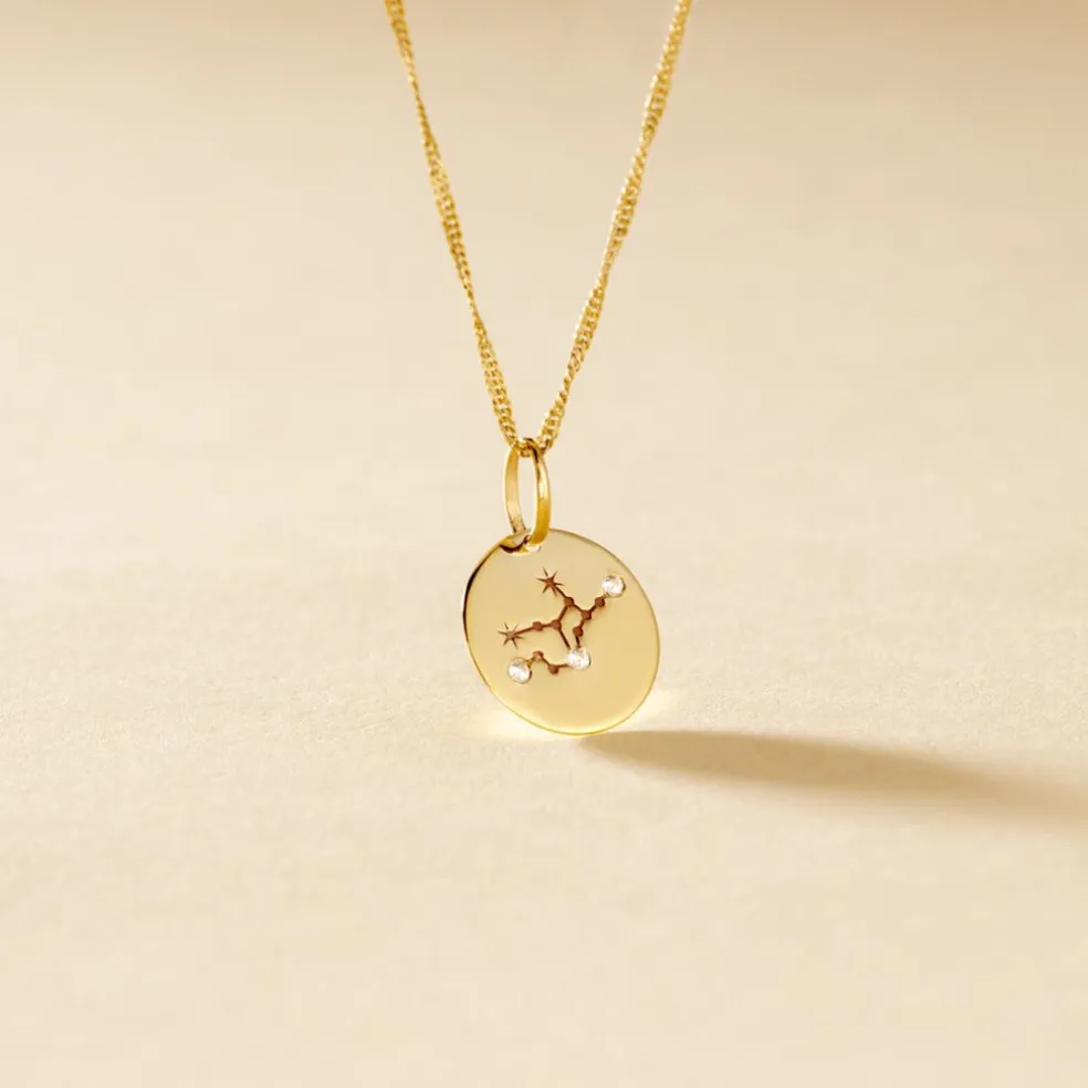 Pendentif Or Jaune Astraea Oxyde De Zirconium