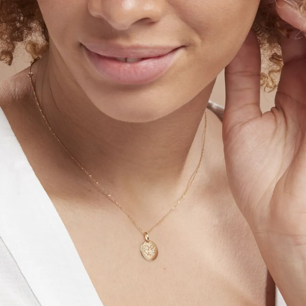 Pendentif Or Jaune Astraea Oxyde De Zirconium