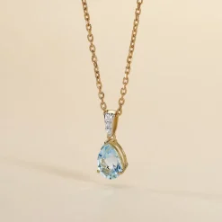 Pendentif Or Jaune Gorgel Topaze Oxydes De Zirconium