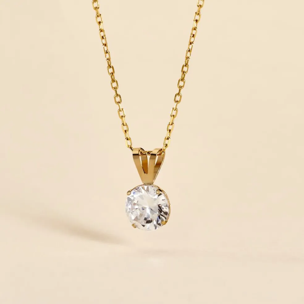 Pendentif Or Jaune Oxyde De Zirconium