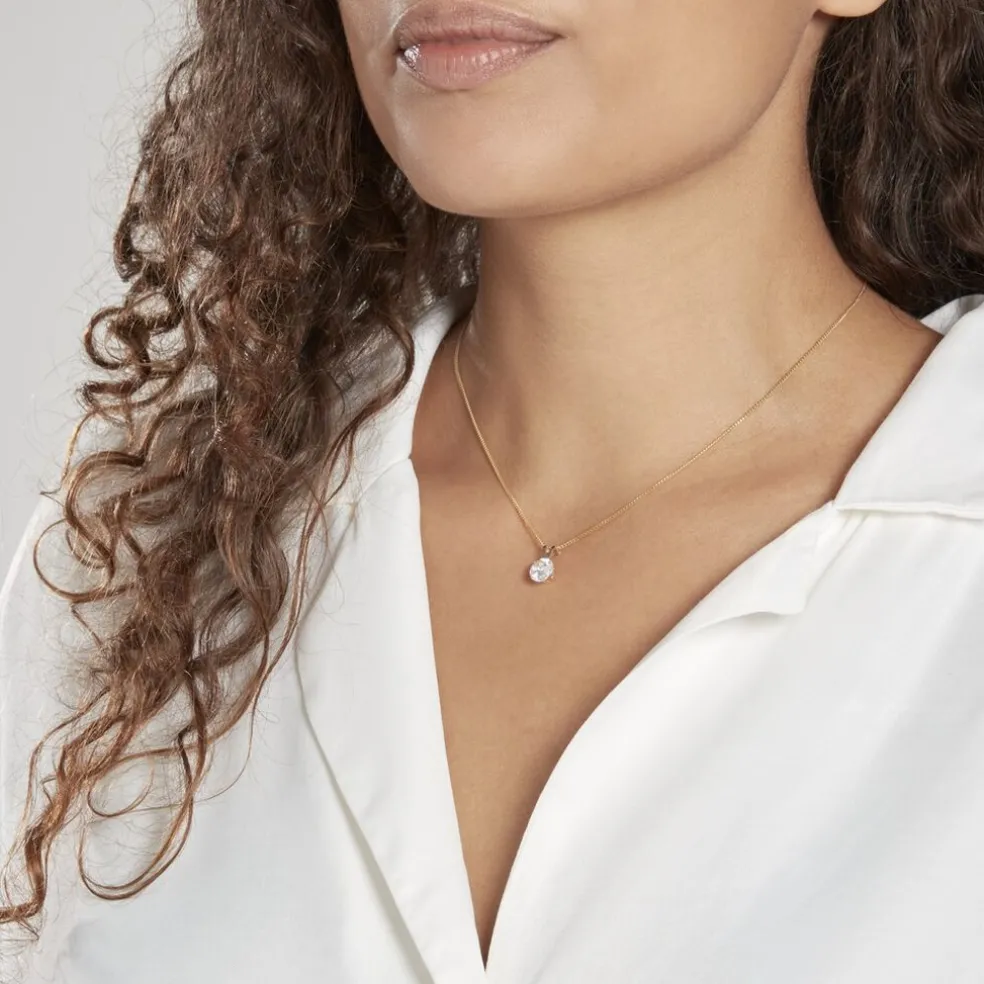 Pendentif Or Jaune Oxyde De Zirconium