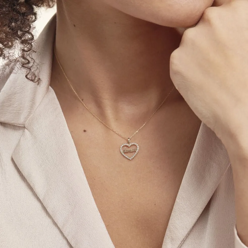 Pendentif Or Jaune Ramouna Oxyde De Zirconium