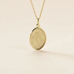 Pendentif Or Jaune Vierge A L'enfant