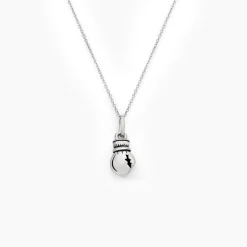 Pendentif Oskar Argent Blanc