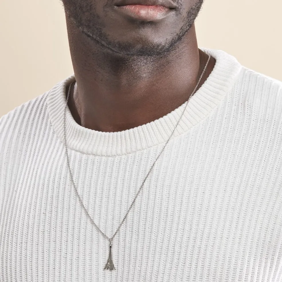 Pendentif Paco Argent Blanc