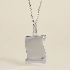 Pendentif Parchemin Argent Blanc