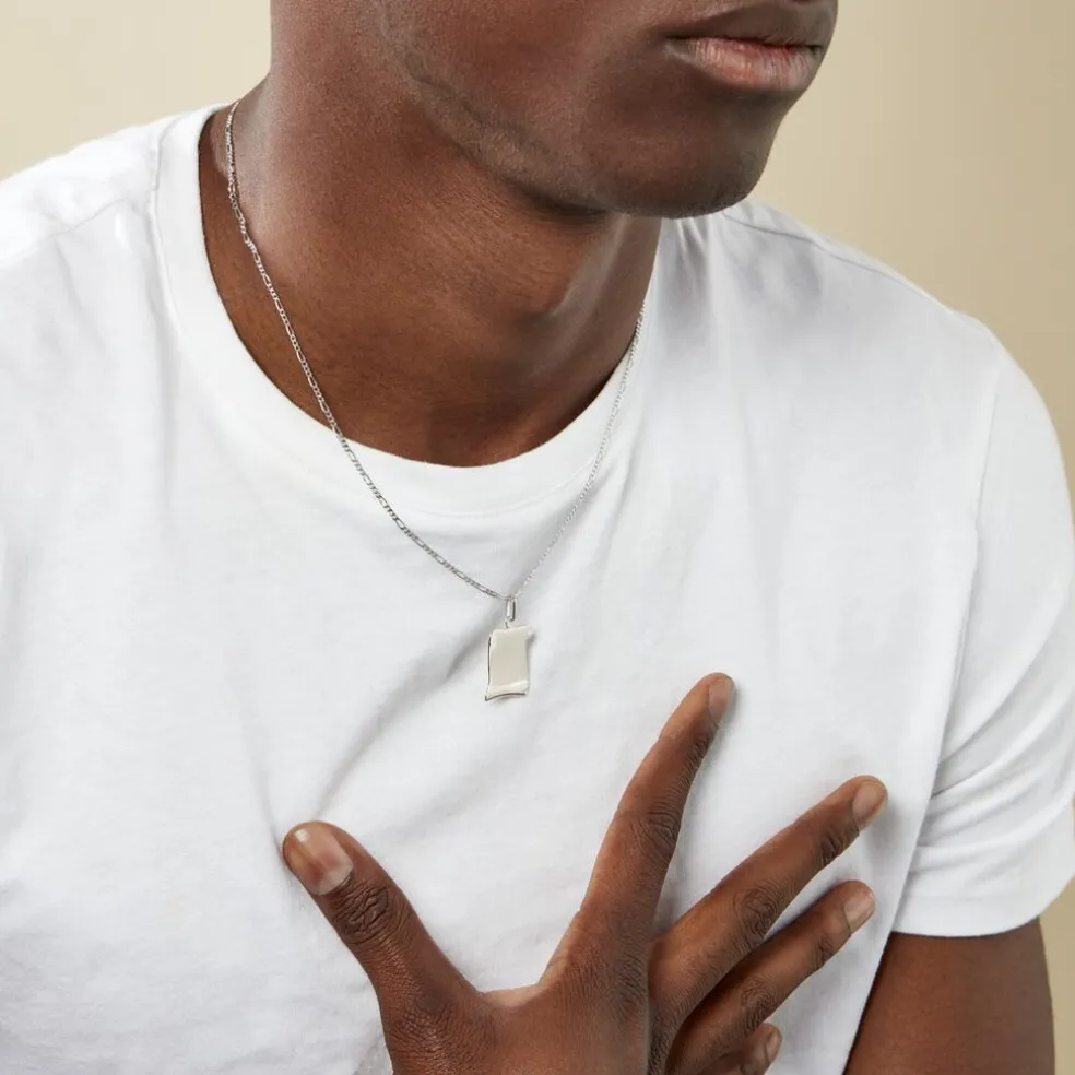 Pendentif Parchemin Argent Blanc