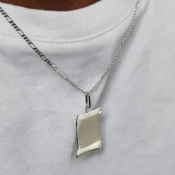Pendentif Parchemin Argent Blanc