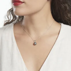 Pendentif Phila Or Blanc Perle De Culture De Tahiti